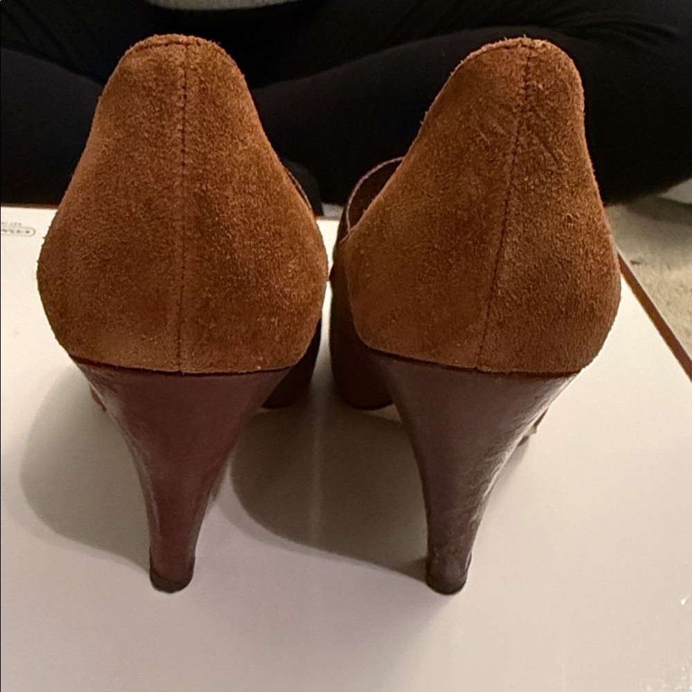 Michael Kors Tan and Brown Peep-Toe Heels - Picture 3 of 3